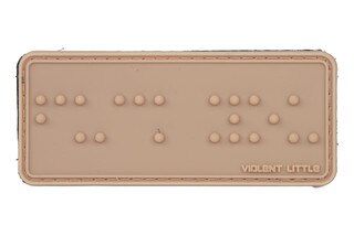 Violent Little Machine Shop "Fuck You" In Braille Morale Patch features a cream color